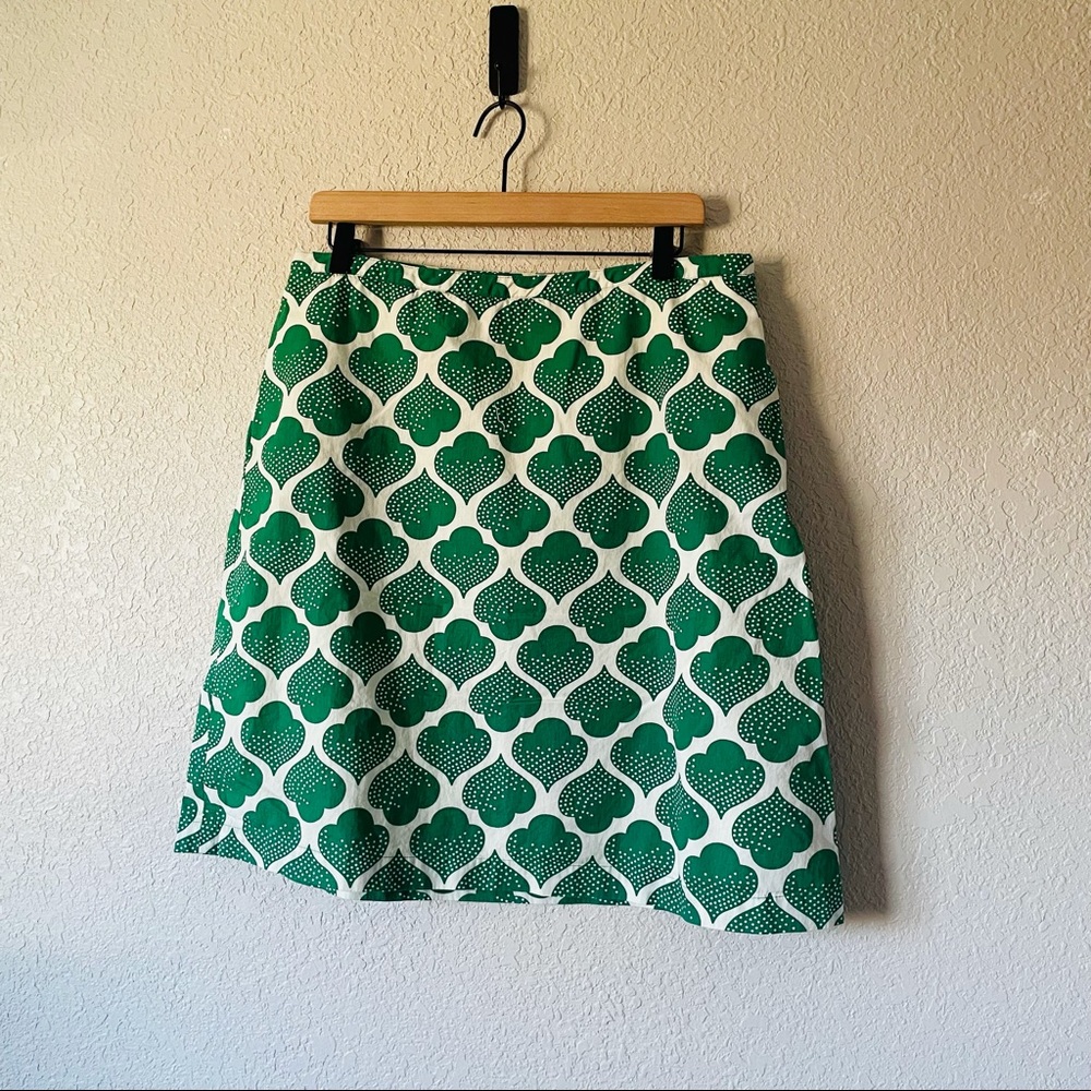 Boden Green Print Mini Skirt